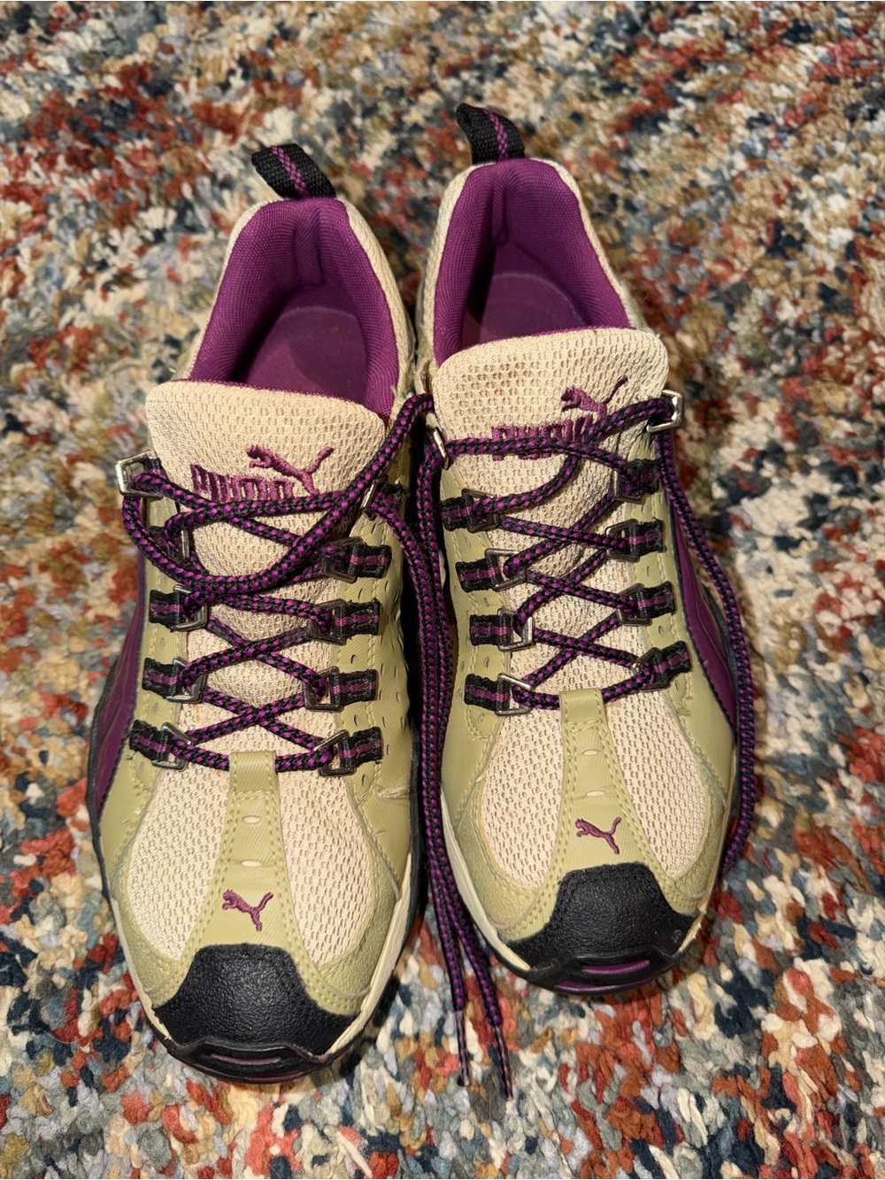 Puma Women's Beige and Purple Athletic Sneakers size 8